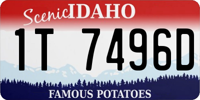 ID license plate 1T7496D