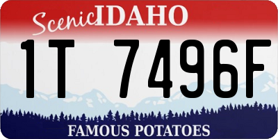 ID license plate 1T7496F