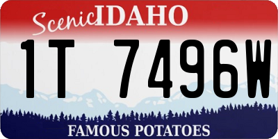 ID license plate 1T7496W