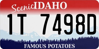 ID license plate 1T7498D
