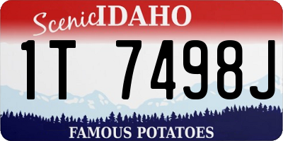 ID license plate 1T7498J