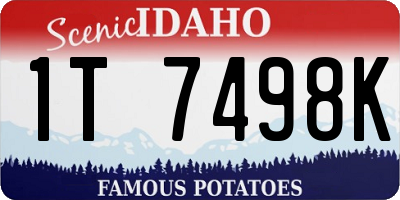 ID license plate 1T7498K