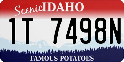 ID license plate 1T7498N