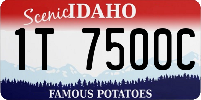 ID license plate 1T7500C