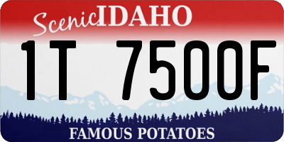 ID license plate 1T7500F