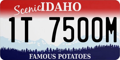 ID license plate 1T7500M