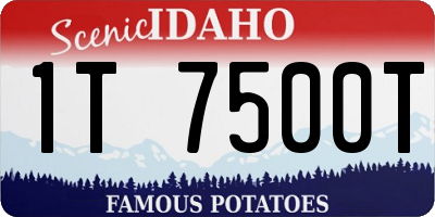 ID license plate 1T7500T