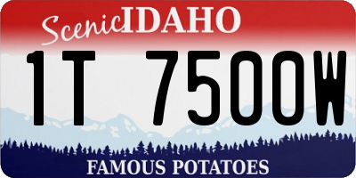 ID license plate 1T7500W