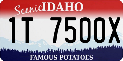 ID license plate 1T7500X