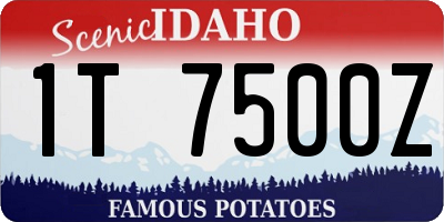 ID license plate 1T7500Z