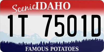 ID license plate 1T7501D