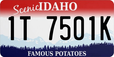 ID license plate 1T7501K