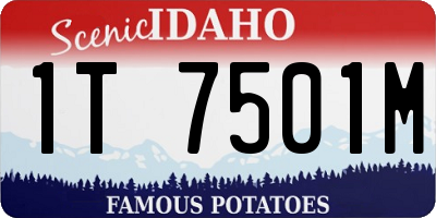ID license plate 1T7501M