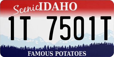 ID license plate 1T7501T