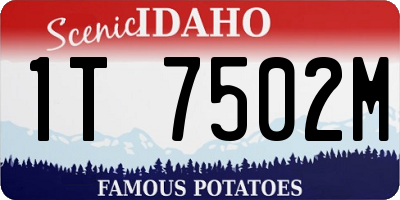 ID license plate 1T7502M
