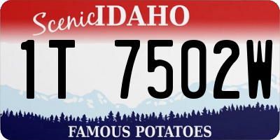 ID license plate 1T7502W