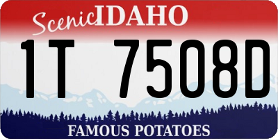 ID license plate 1T7508D
