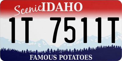 ID license plate 1T7511T