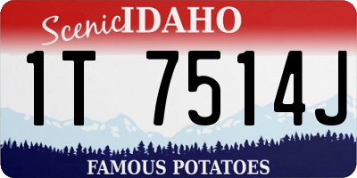 ID license plate 1T7514J