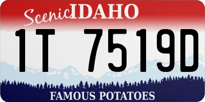 ID license plate 1T7519D