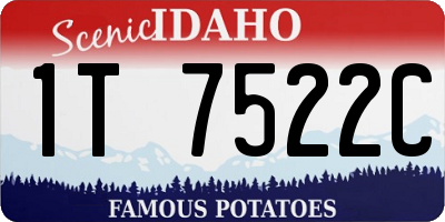 ID license plate 1T7522C
