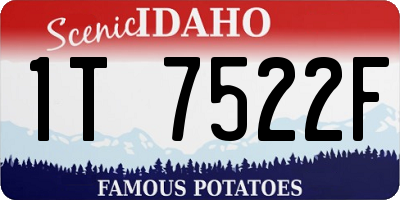 ID license plate 1T7522F