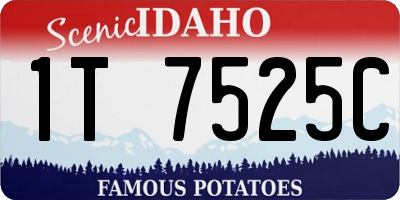 ID license plate 1T7525C