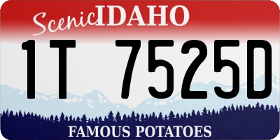 ID license plate 1T7525D