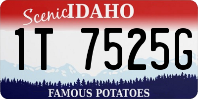 ID license plate 1T7525G
