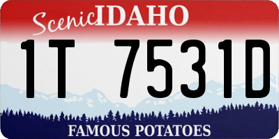 ID license plate 1T7531D