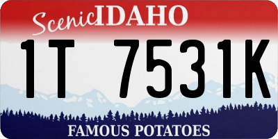 ID license plate 1T7531K