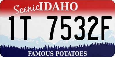 ID license plate 1T7532F