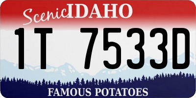 ID license plate 1T7533D