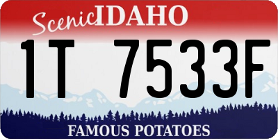 ID license plate 1T7533F