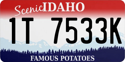 ID license plate 1T7533K