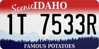 ID license plate 1T7533R