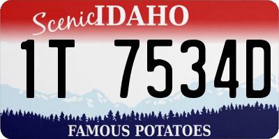 ID license plate 1T7534D