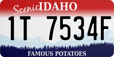 ID license plate 1T7534F