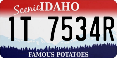 ID license plate 1T7534R