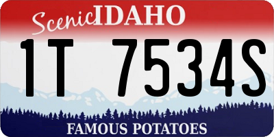ID license plate 1T7534S
