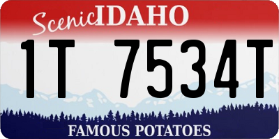 ID license plate 1T7534T