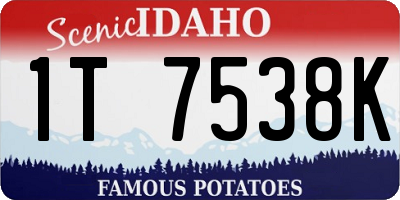 ID license plate 1T7538K