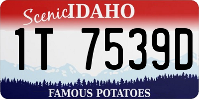 ID license plate 1T7539D