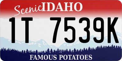 ID license plate 1T7539K