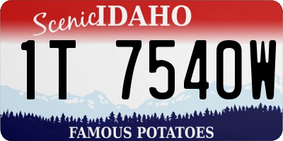 ID license plate 1T7540W