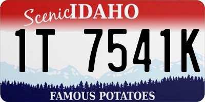 ID license plate 1T7541K