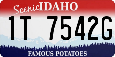 ID license plate 1T7542G