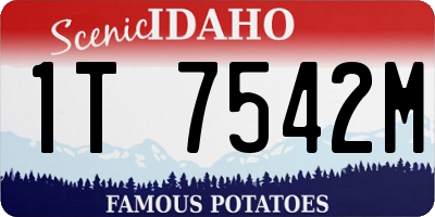 ID license plate 1T7542M