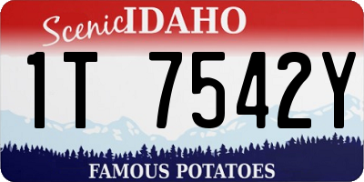 ID license plate 1T7542Y