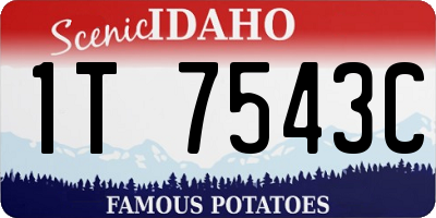 ID license plate 1T7543C